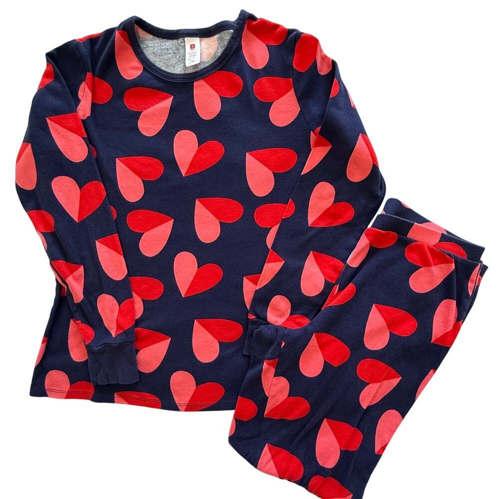 Target Women’s Heart Print Cotton Pajama Set Medium Long Sleeve Lounge